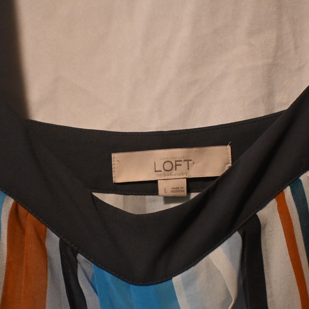 LOFT Multicolor Striped Top